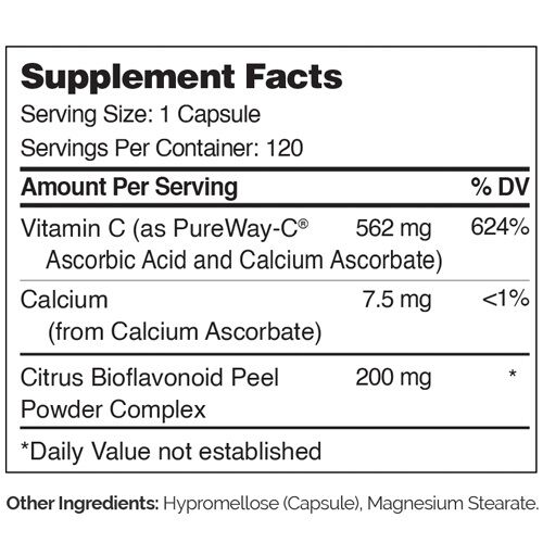 Pure Way-C&reg; Vitamin C and Bioflavonoids 500+ mg - 120 Tablets (120 Servings)